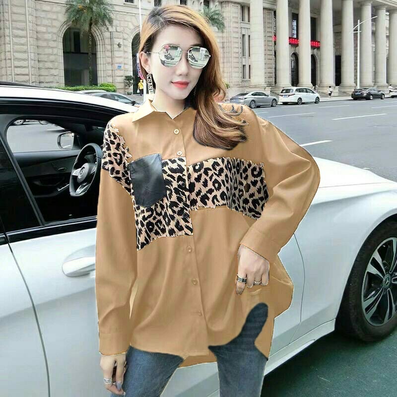 kemeja oversize lengan panjang / kemeja jumbo / kemeja bigsize / kemeja fashion jumbo /kemeja wanita LD 120/ K 01319