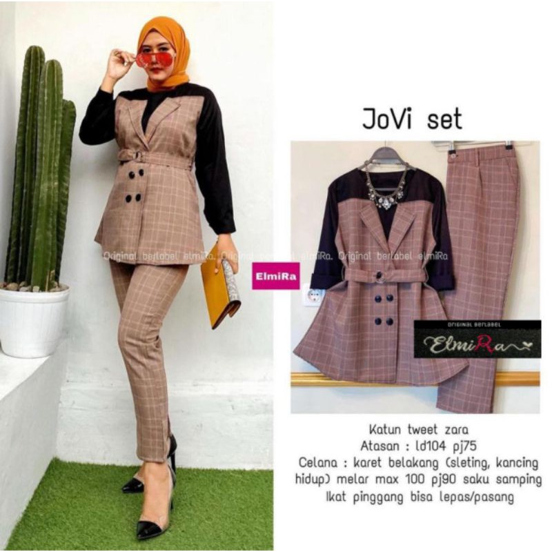 Elmira Jovi Setelan / jovi set dua bahan katun tweet zara Jovi Set by Elmira