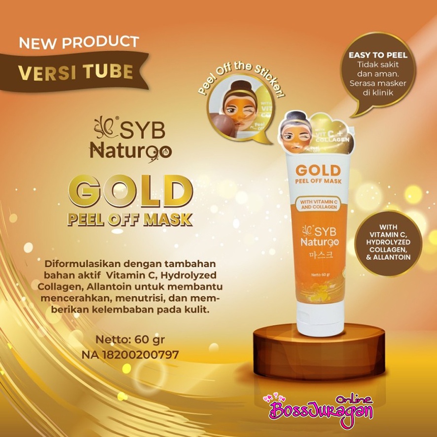 (BOSS) (Tube) SYB NATUR90 Peel Off Mask Goat milk | Diamond | Gold | Charcoal | Greentea | Strawberry | Coklat TUBE Naturgo (✔BPOM) 60gr