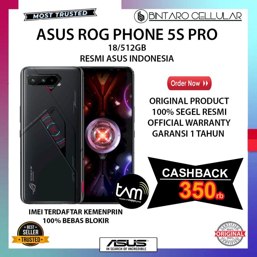 ASUS ROG PHONE 5S Pro 18/512GB Garansi Resmi Indonesia - NOT 5