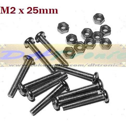 X10 Set Baut Mur M2 X 25Mm Tamiya 2X25 2 X 25 Mm Ns614 Ns711 Ns712 Dhtron92
