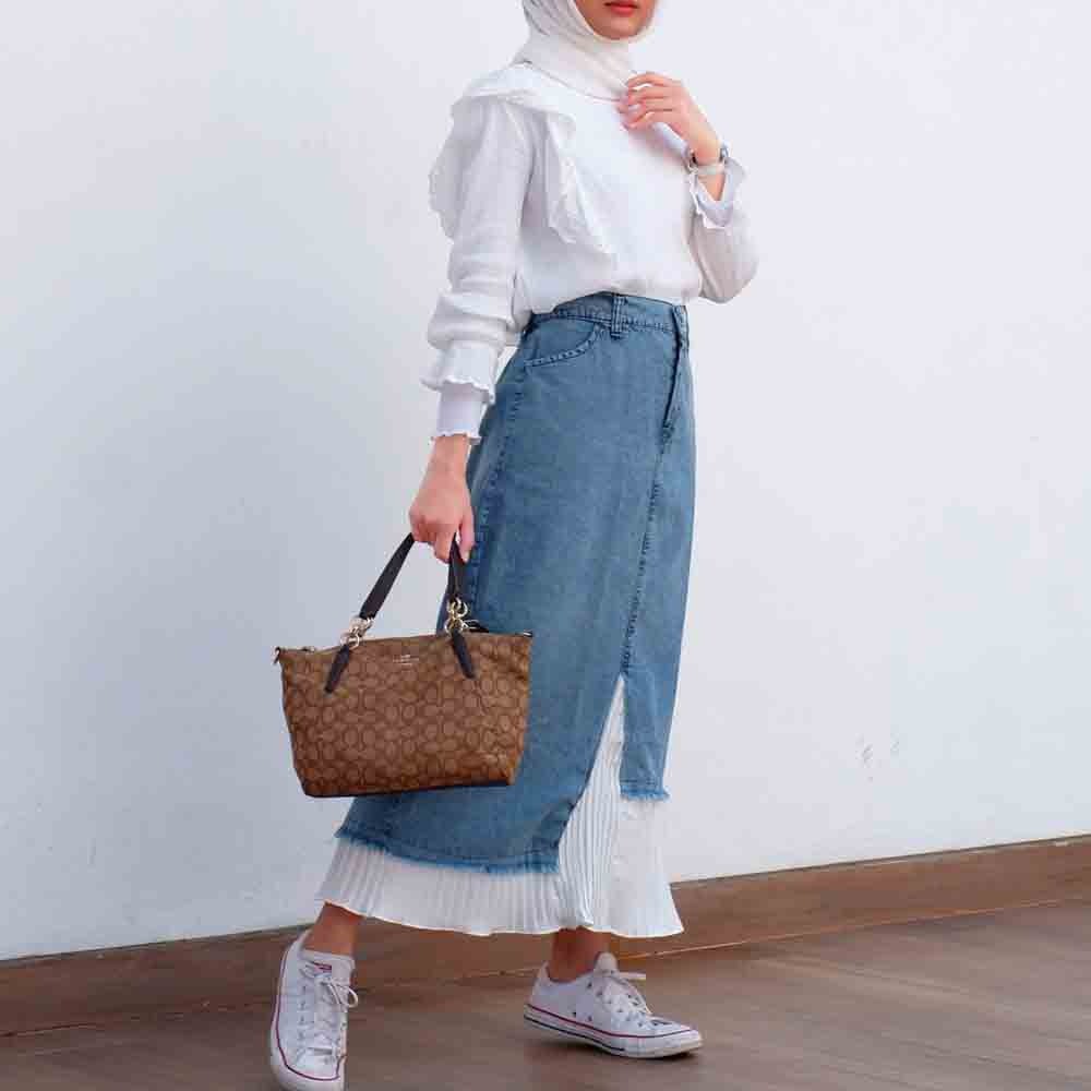 ROK JEANS PANJANG - ROK PLISKET - PLISKET SKIRT - FEMME SKIRT MA