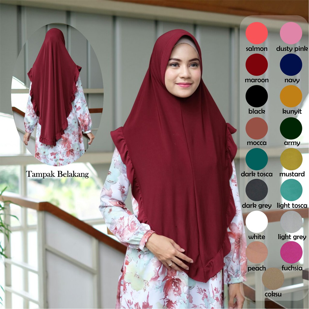  Jilbab  Instan Syari Kekinian  Hijab Khimar Instan Syari 