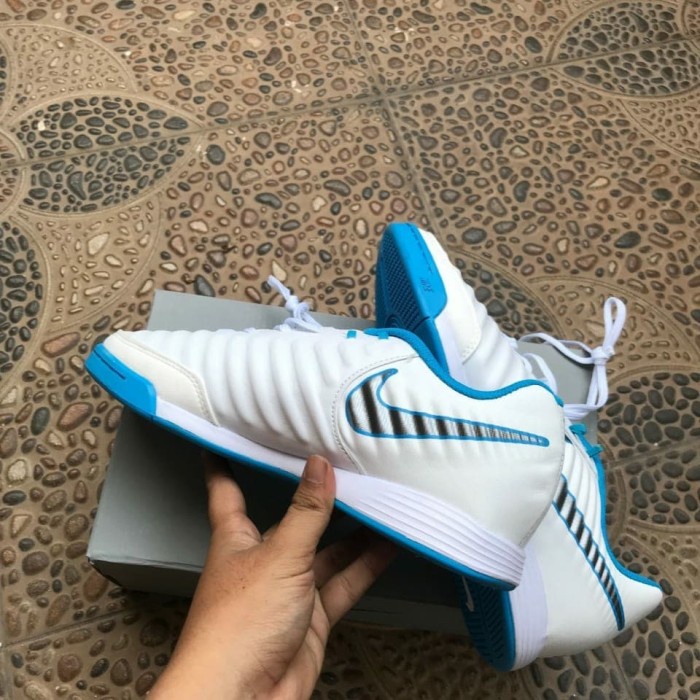 Sepatu Futsal Nike Tiempo X Finale II White Blue TERMURAH 