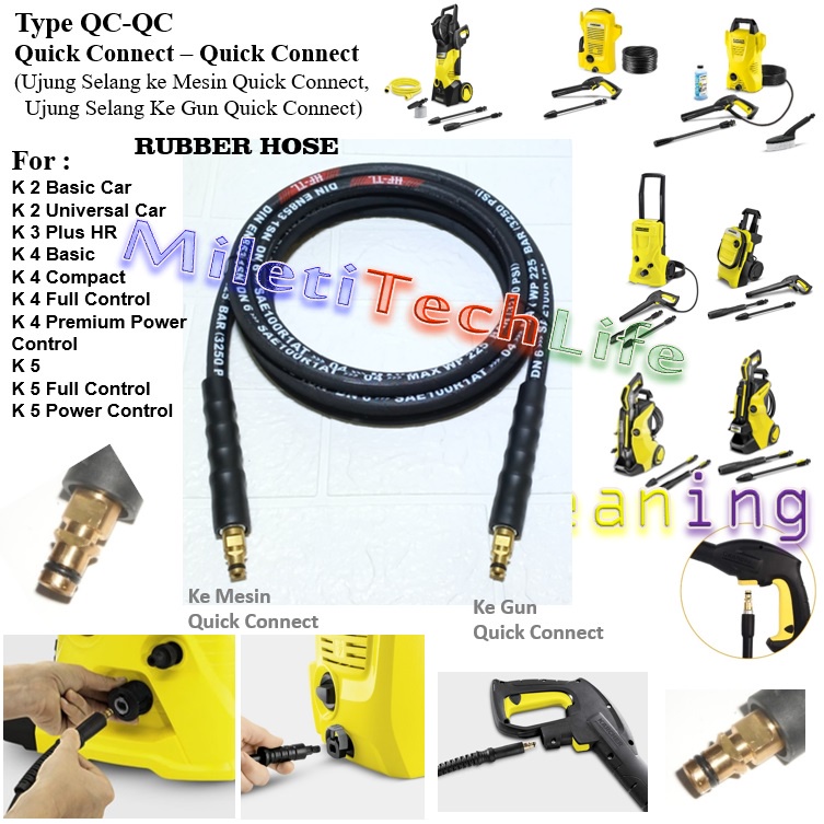 Selang Karcher K1 K2 K3 K4 K5 Rubber 10meter Jet Cleaner High Pressure Hose K Series 10m 10 meter