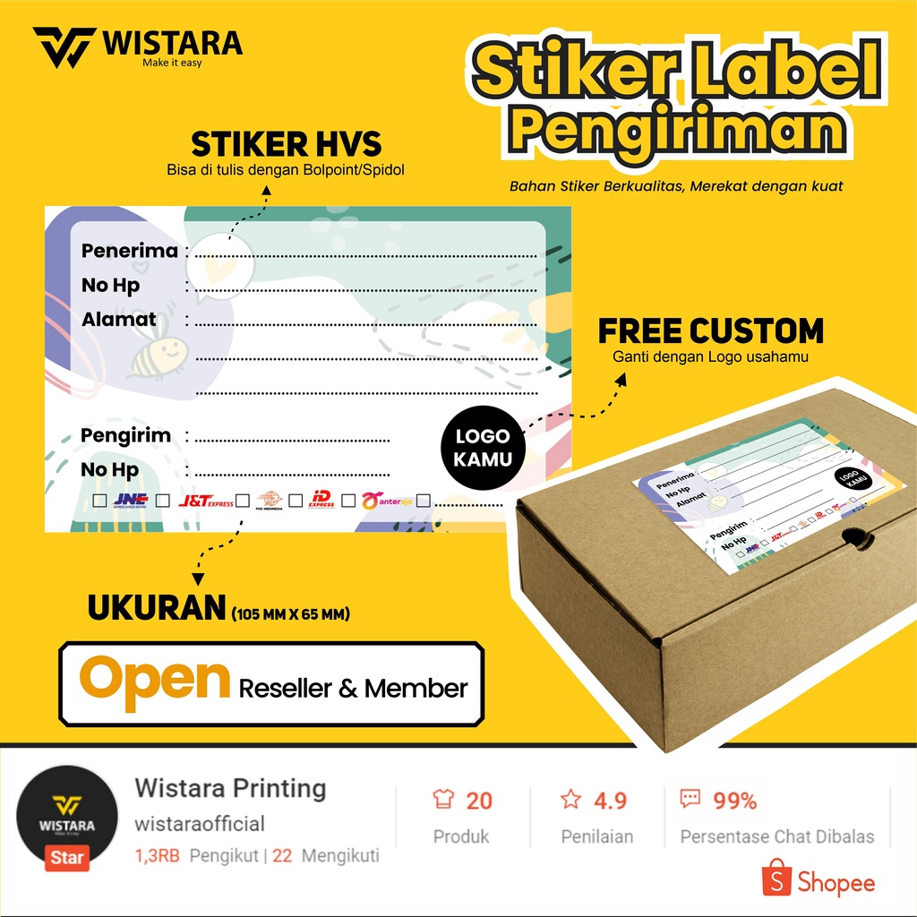 Label Stiker Pengiriman Olshop Design Aesthetic Custom Logo