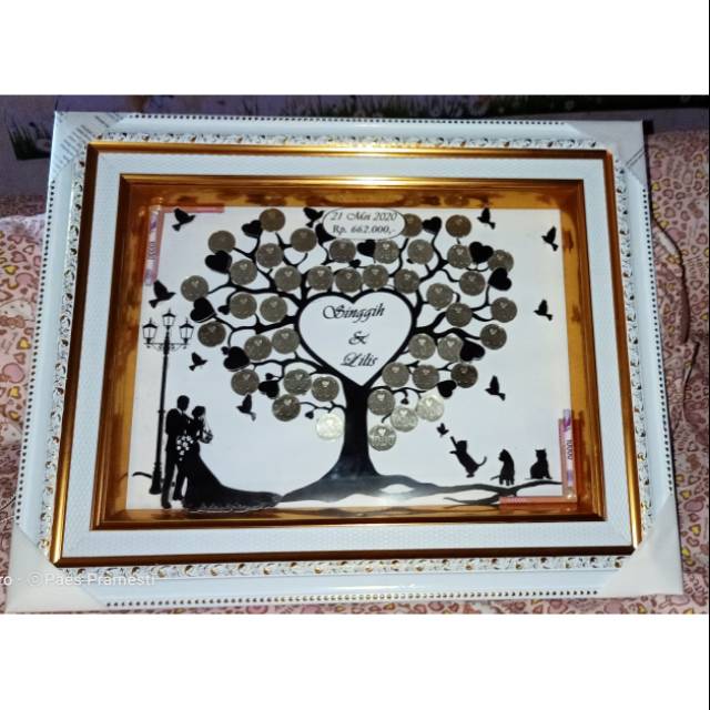 Mahar pohon cinta uang koin 30x40.