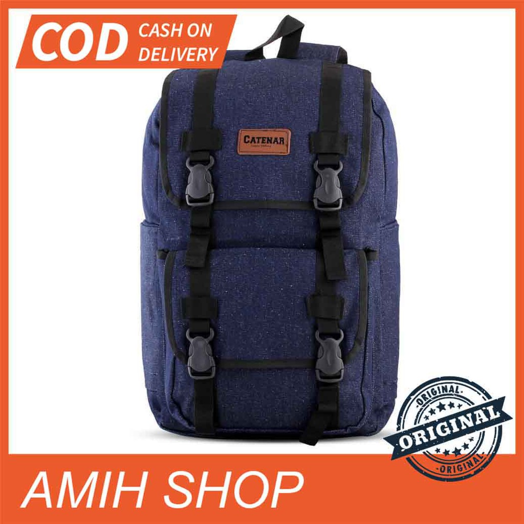 TAS RANSEL LAPTOP BACKPACK VINTAGE BAHAN DENIM LEVIS - CCP 11 CATENAR ORIGINAL + RAINCOVER