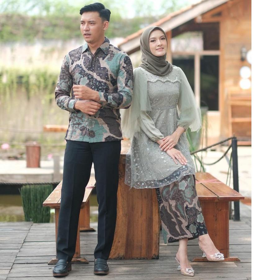 COD  4.4 TERBARU | READY JUMBO  LUNA LAURA KINAN KEBAYA COUPLE BRUKAT TILE MUTIARA KEBAYA LAMARAN 20