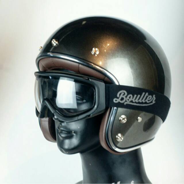Helm Motor Retro Boulter Package Goggles OTG