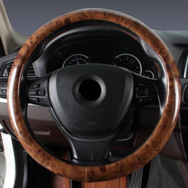 Sarung Stir Mobil - Sarung Setir Mobil - Cover Stir Mobil Avanza Suzuki dll - Sarung Stir Motif Kayu