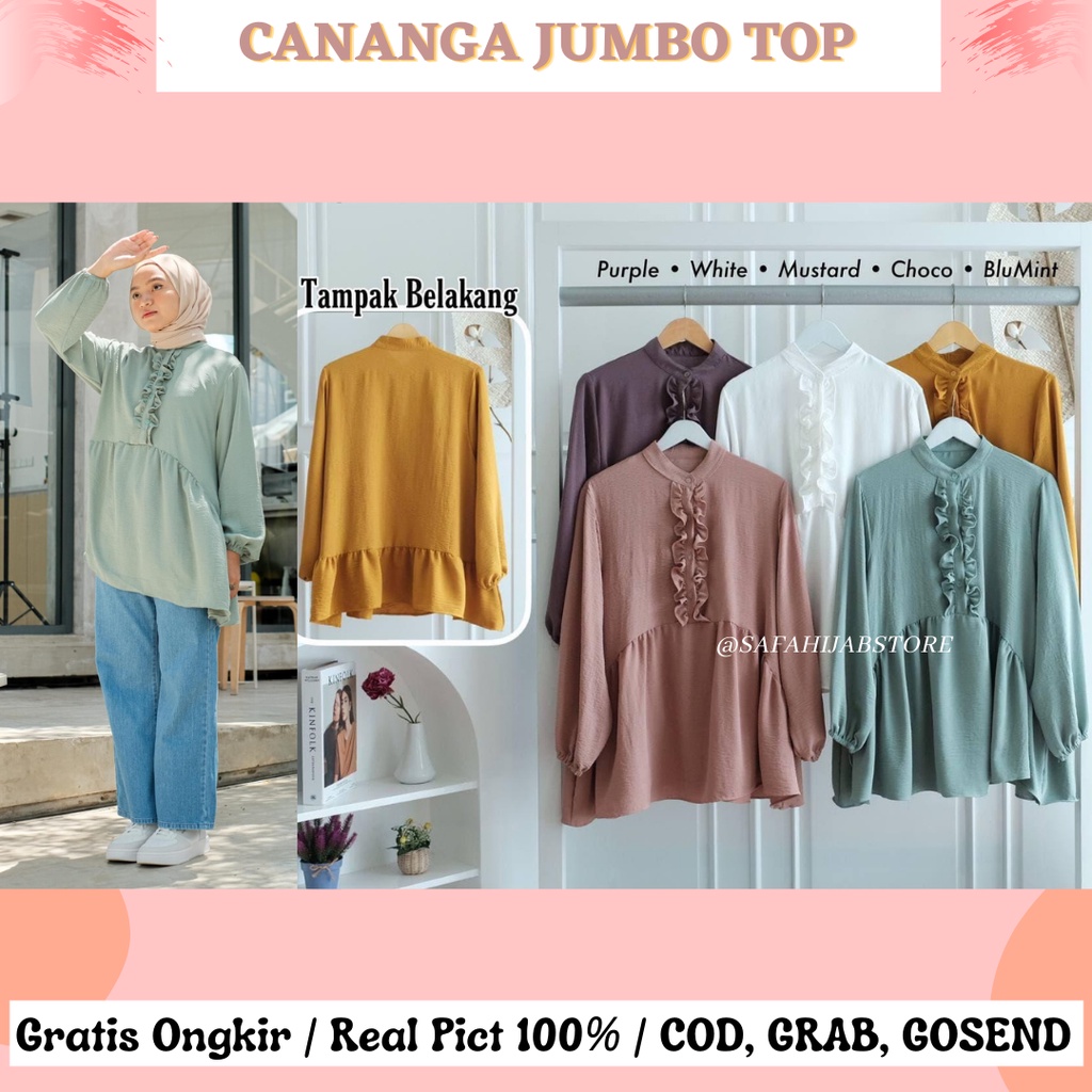 CANANGA JUMBO TOP / ATASAN KERJA / KEMEJA / BLOUSE