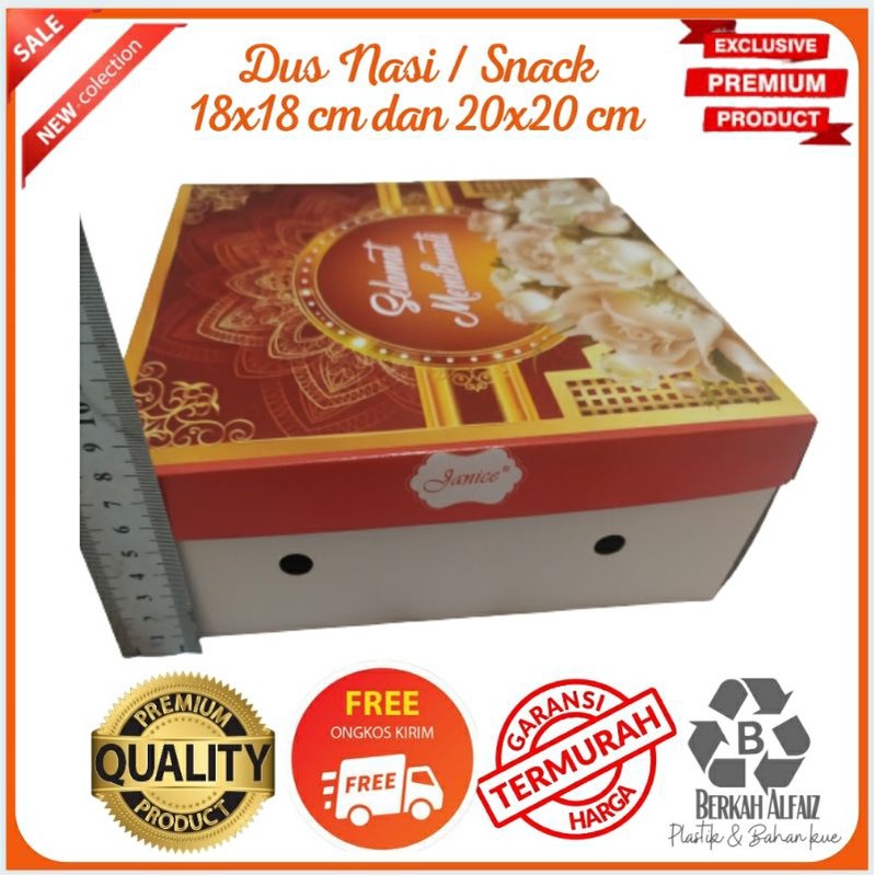 

Dus Kotak Nasi Polos 18x18 cm atau 20x20 cm Printing / Dus Nasi Kue min Order 10