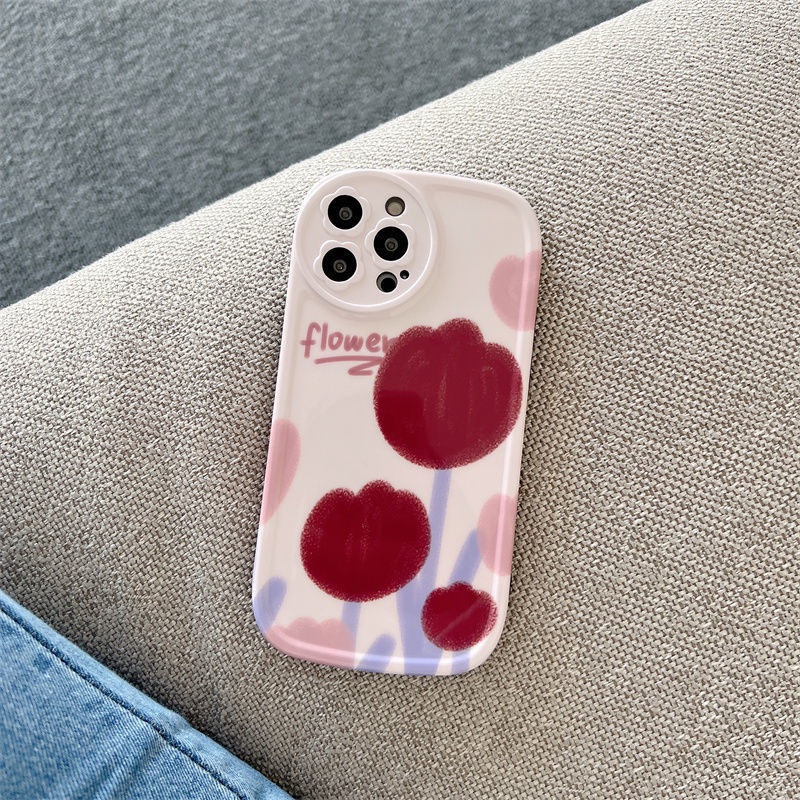 Soft Case Hp Gambar Bunga Tulip Untuk IPhone 12 / 13 / 11promax / X / Xs Max / Xr Mjkn