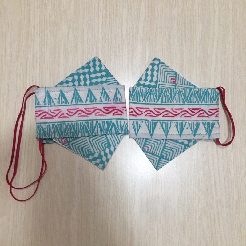 Masker Batik Anyaman Hijau Tosca