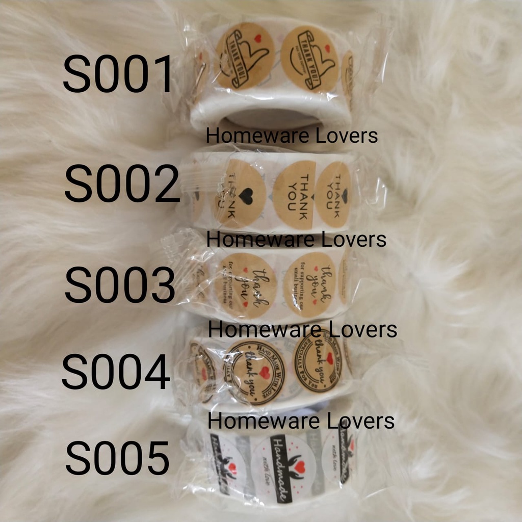 Stiker Thank You / Stiker HomeMade / Label Terima Kasih / Label HomeMade( 1 Roll isi 500pcs stiker )