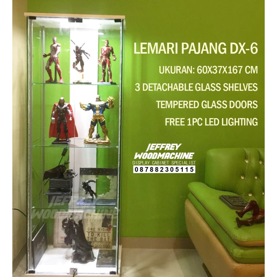 Lemari Pajang Kaca / Etalase Kaca / Display Cabinet Koleksi Action figure Hot toys DX6