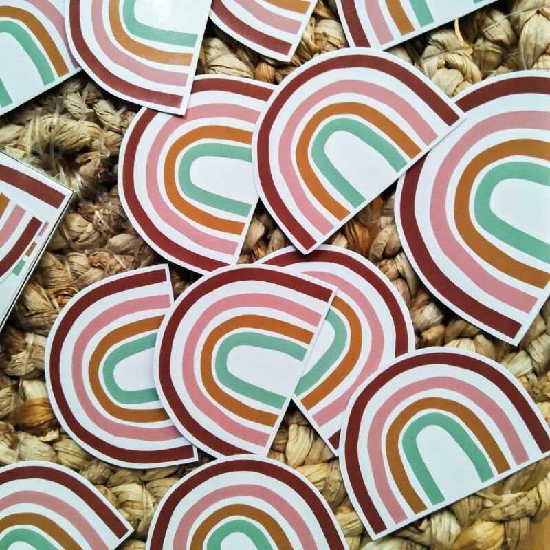 

12pcs Stiker rainbow aesthetic dekorasi notebook handphone journal dll