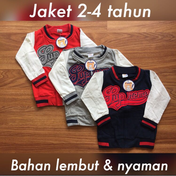 Jaket Supreme Cool fashion Baby Boy estimasi 2-4 tahun lovingbabyshop