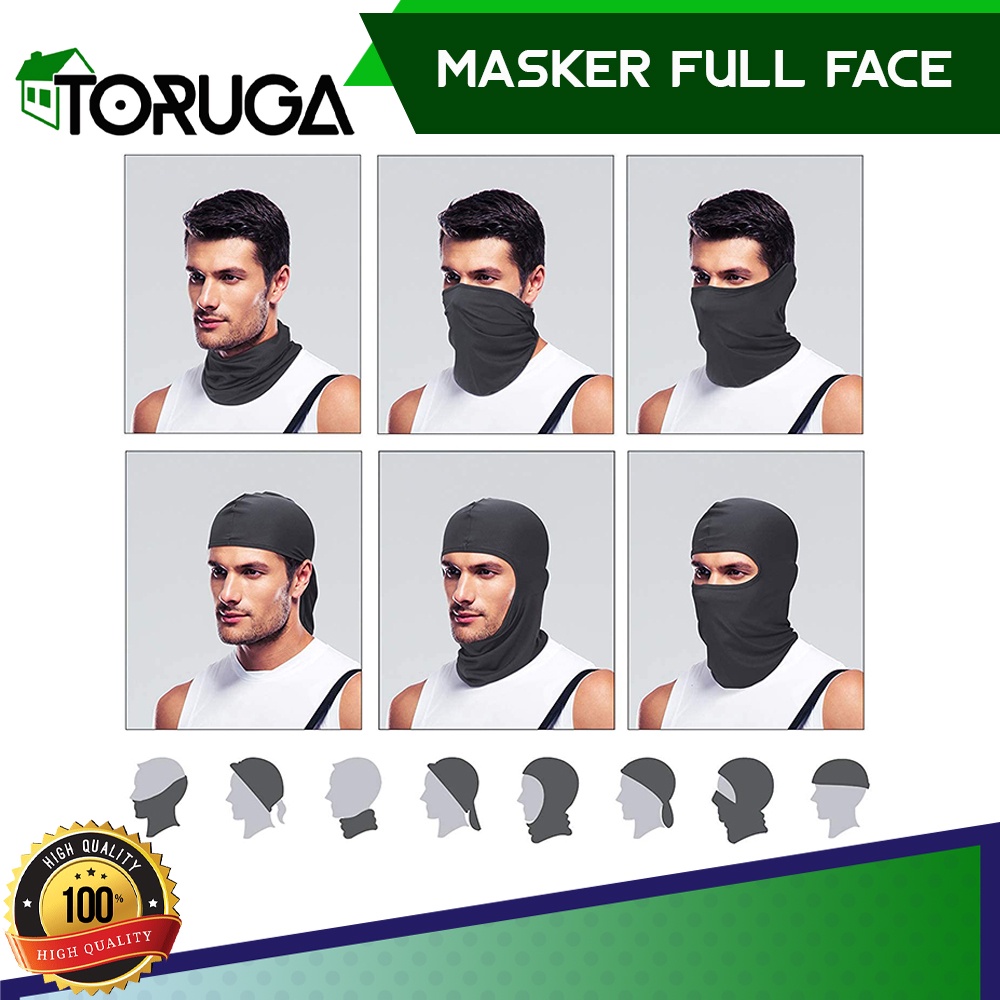 Masker Full Face Spandex Motor Helm Balaclava Ninja Polos Mask