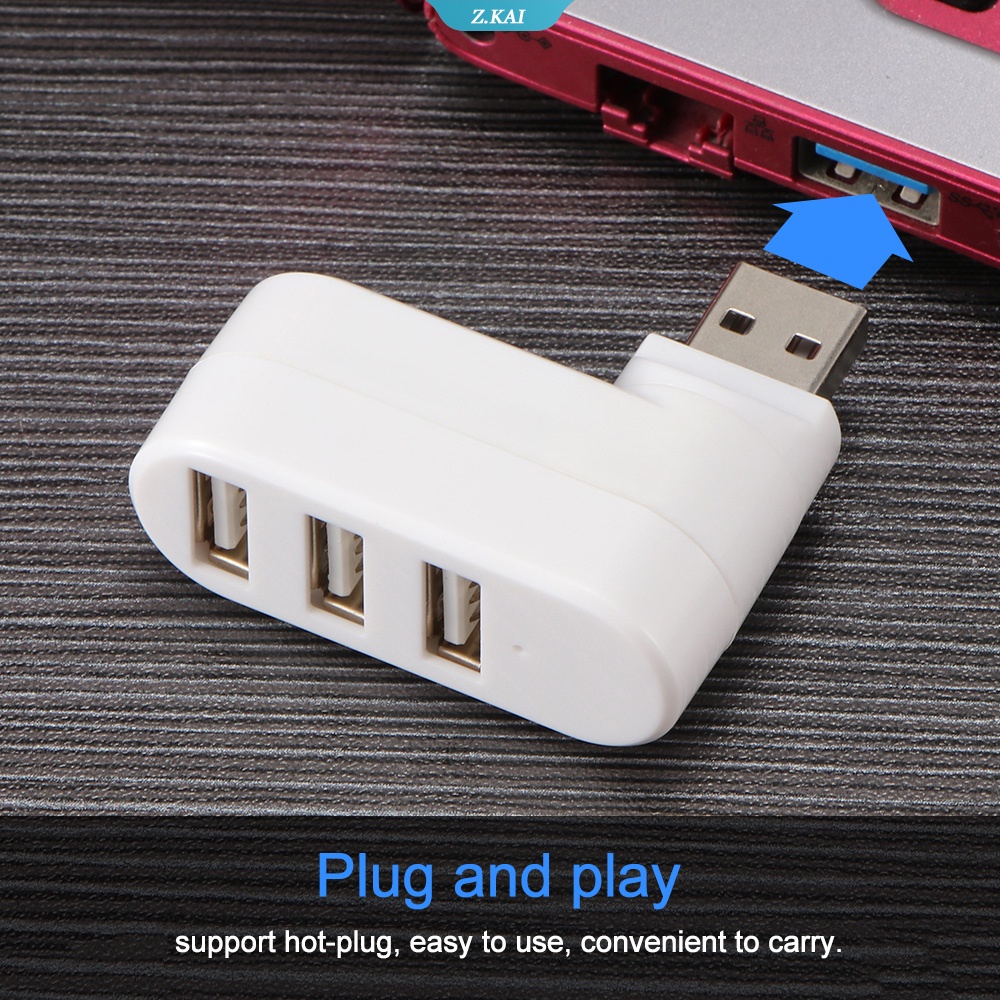 Hub Splitter 3 Port USB 3.0 Mini Kecepatan Tinggi Untuk Laptop / Notebook / PC