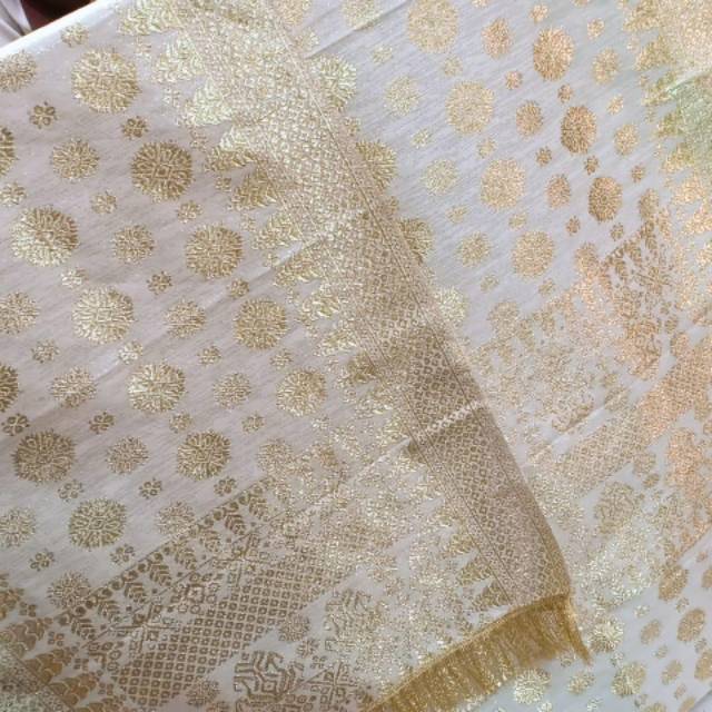 SONGKET TENUN MESIN MOTIF CANTIK MANIS REBUNG KRISTAL ATBM