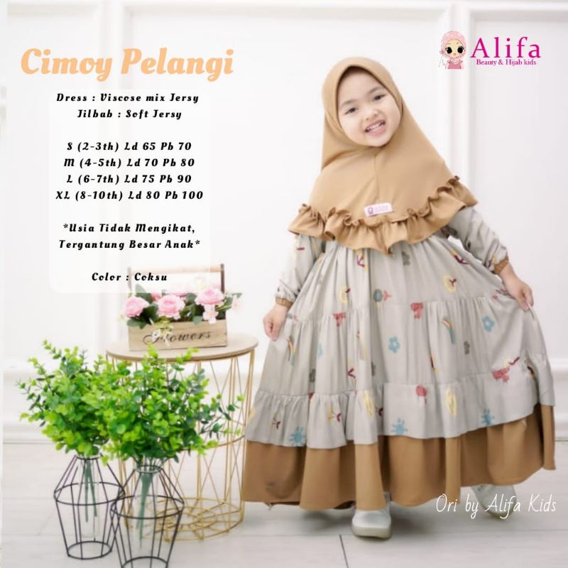 [Gamis Balita & Anak] Cimoy Pelangi Kids Syar'i by ORI ALIFA-Cimoy Coksu