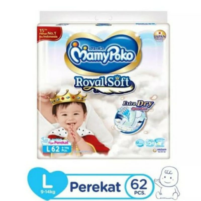 ❤ jselectiv ❤ Popok Bayi MAMYPOKO ROYAL SOFT Perekat L62