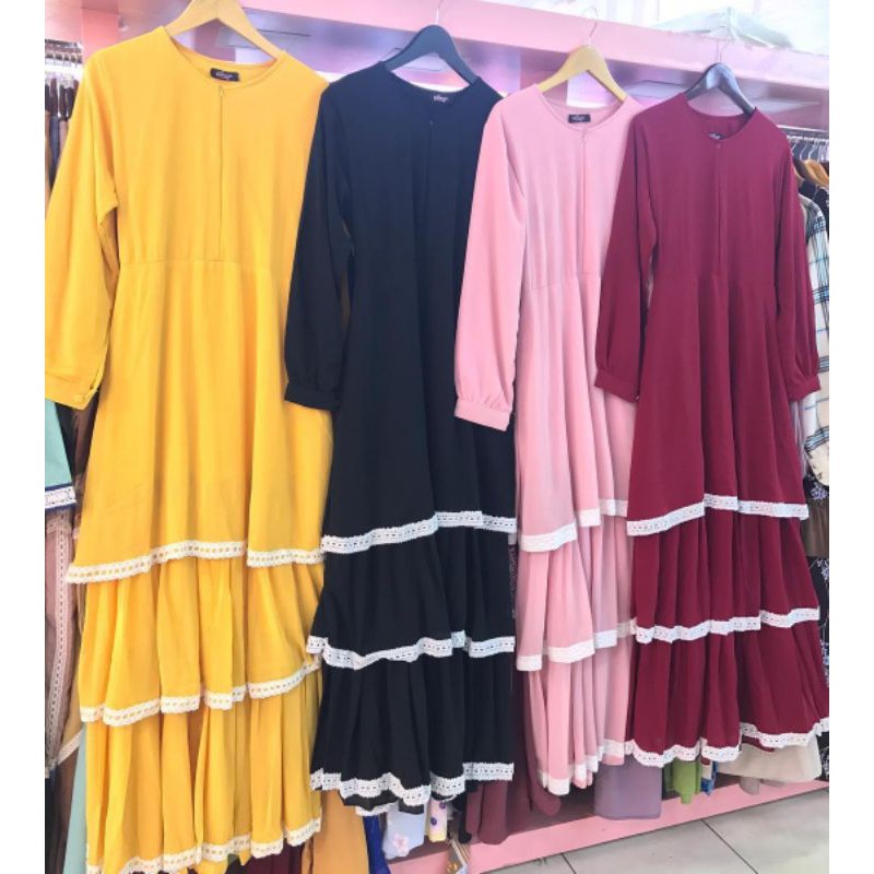 gamis ceruty, set syari ceruty, gamis malaysia, gamis kanaya syari