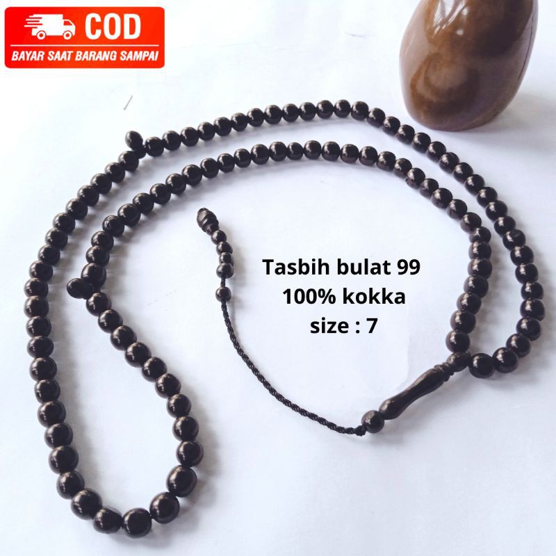 tasbih kokkah kaokah kaukah koka kaoka ukuran 7mm warna hitam