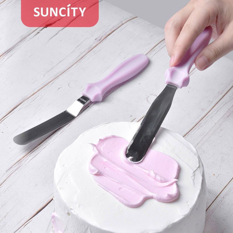 Suncity cream cake spatula set 2pcs / mouse spatula / stainless spatula