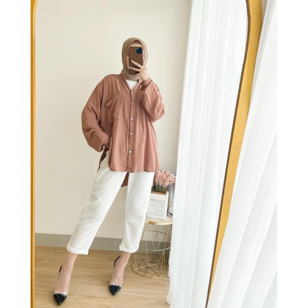 Kemeja Basic Oversize Shirt / Freya Oversized Shirt / Kemeja Polos Oversize