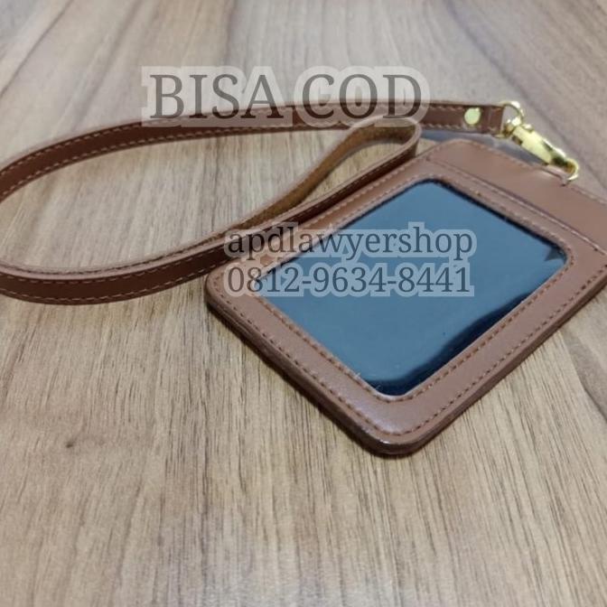 

TERBARU Name Tag Id Card Holder coklat + tali Kwalitas Bagus