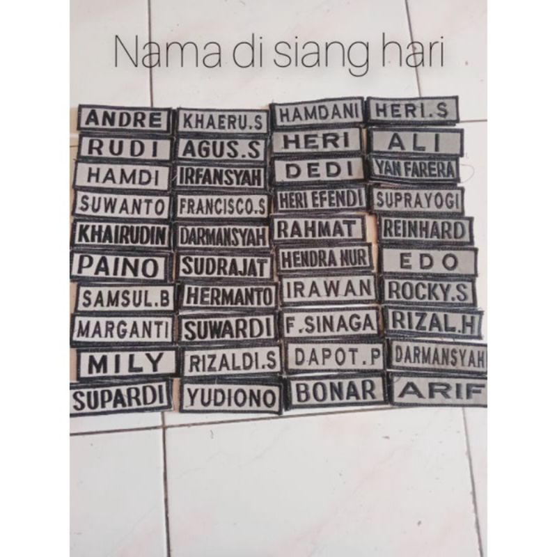 BORDIR NAMA MENYALA,, NAMA+PEREKAT