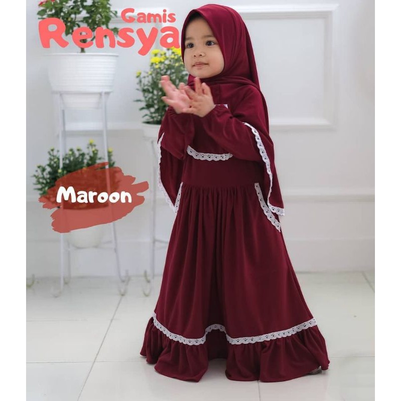 SYARI RENSYA KID ANAK, MOSCREPE RENDA PREMIUM, GAMIS HIJAB MUSLIM, MAXY DRESS