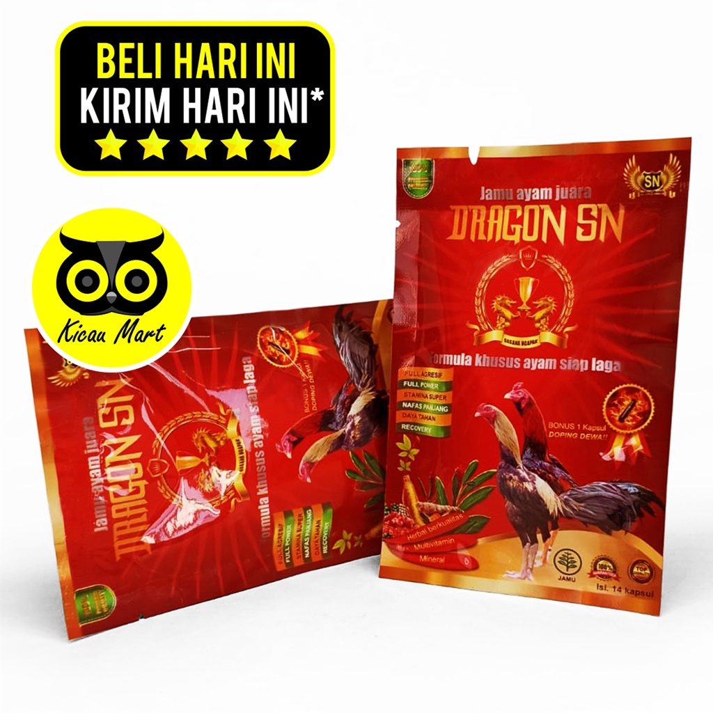 JAMU AYAM DRAGON SN DOPING DEWA SASANA NGAPAK KAPSUL FORMULA KHUSUS AYAM JANTAN LAGA JAGO TARUNG DRGSN