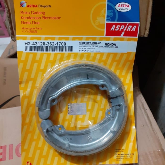 Kampas Rem Belakang Tromol - Tiger GL Max Pro Cdi Neotech Asli Aspira H2-43120-362-1700