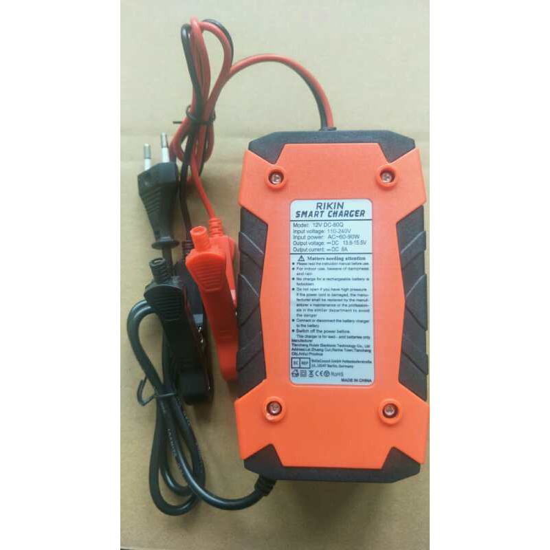 Charger Aki 6A 12V Mobil Carger Aki Mobil Casan Aki Alat Cas Aki Motor Carger Accu TRANSFORM RIKIN
