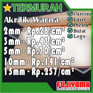 

Akrilik / Acrylic Lembaran Warna Ukuran Custom Sesuai Permintaan Cutting Laser