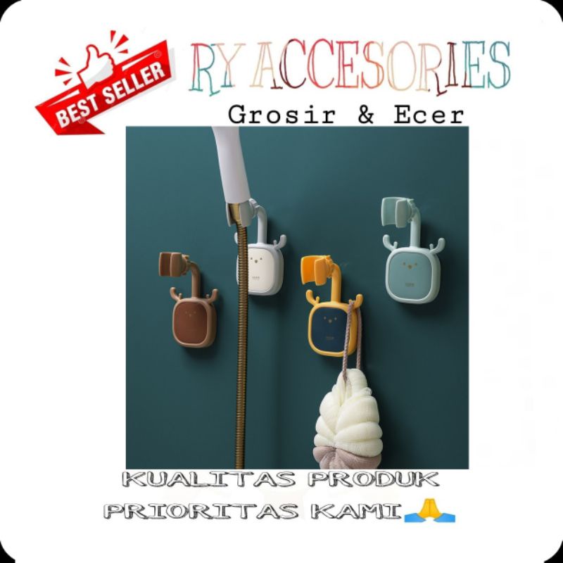 RY - Gantungan shower mandi felxible multifungsi holder serbaguna kepala shower tempel dinding bahan