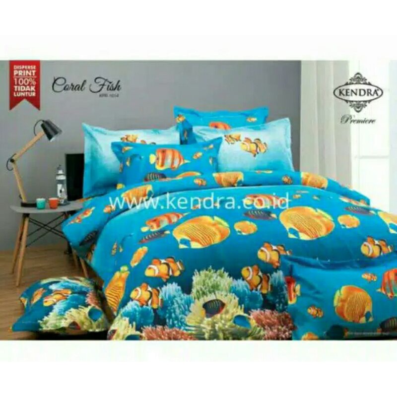 BEDCOVER + SPREI RUMBAI 180x200 KENDRA PREMIER CORAL FISH