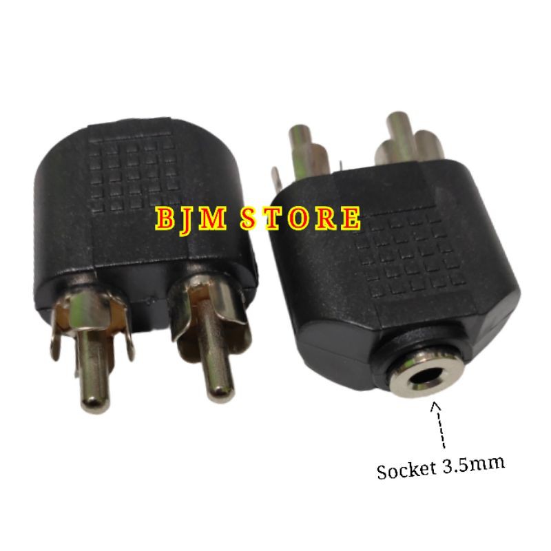 T RCA 2 MALE TO SOCKET MINI STEREO 3.5MM