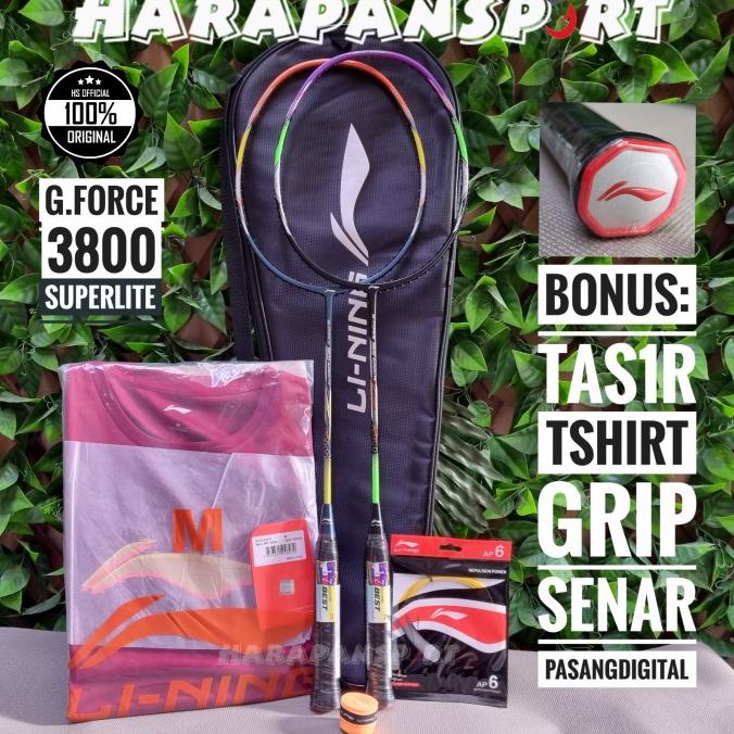 Raket Badminton Lining G Force 3800 Superlite Gforce Original 100% Roccabar
