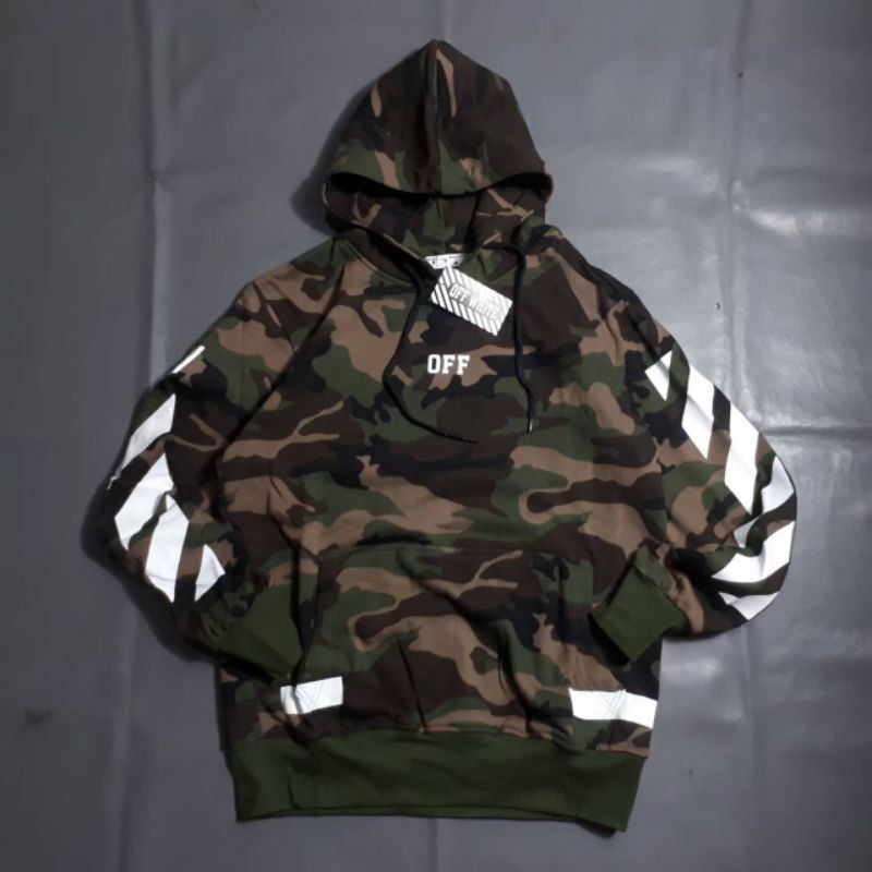 Jaket Hoodie Off-White Camo