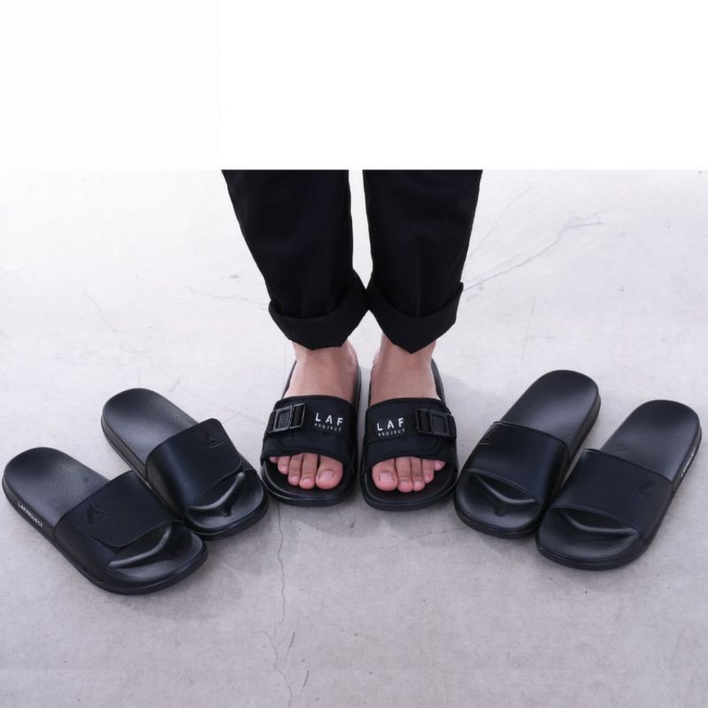 Sandal Pria Slide Slip on Anti Licin Ringan empuk papuce hitam Laf project 39-43