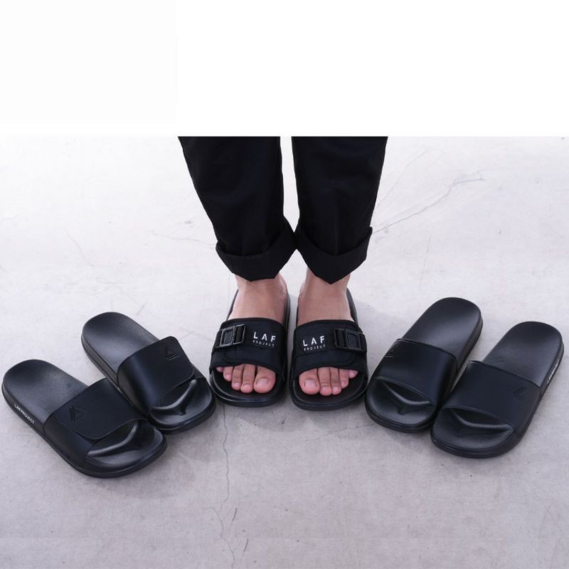 Sandal Pria Slide Slip On Ringan Empuk Gorka Hitam laf project 39-43