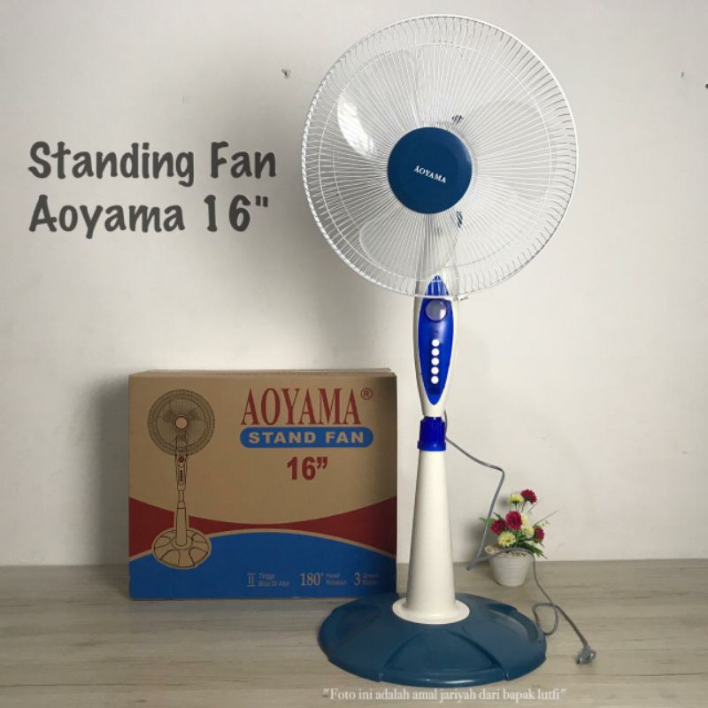 KIPAS ANGIN BERDIRI AOYAMA 16 INCH / STAND FAN 16 INCH AOYAMA / KIPAS BAGUS KIPAS ANGIN AOYAMA STAND FAN 16&quot; 3 SPEED LOW WATT, KIPAS ANGIN WALLFAN 16 INCH LOW WATT 3 SPEED