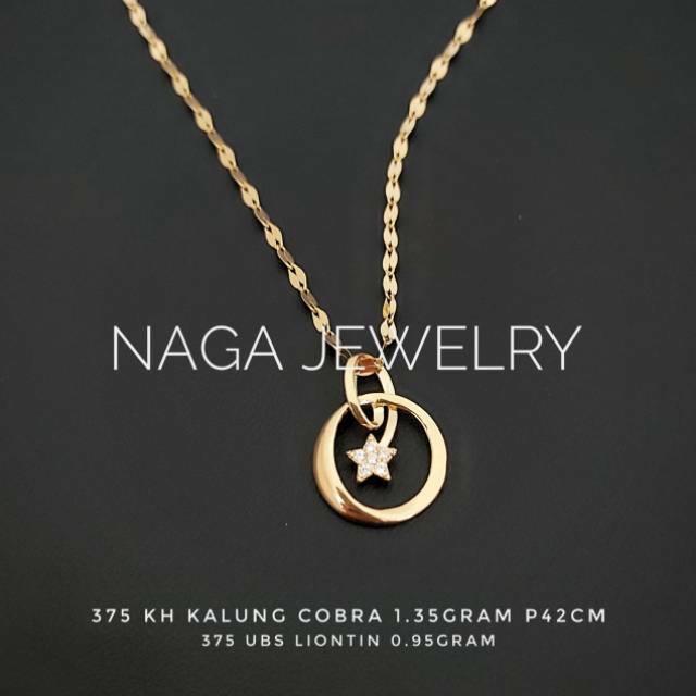 KALUNG VARIASI LIONTIN BINTANG MATA EMAS KADAR 375