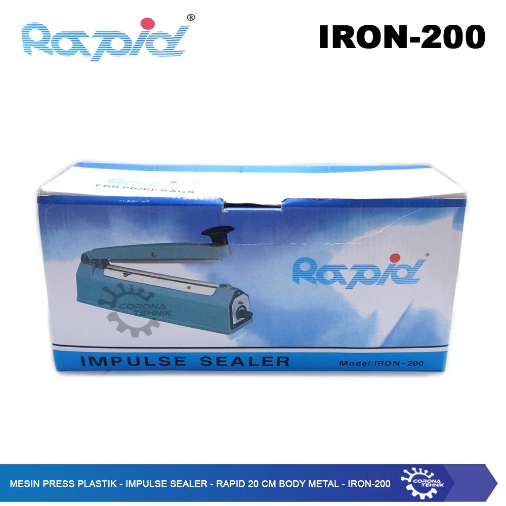 Impulse Sealer Rapid 20 cm Body Metal - IRON-200 - Mesin Press Plastik