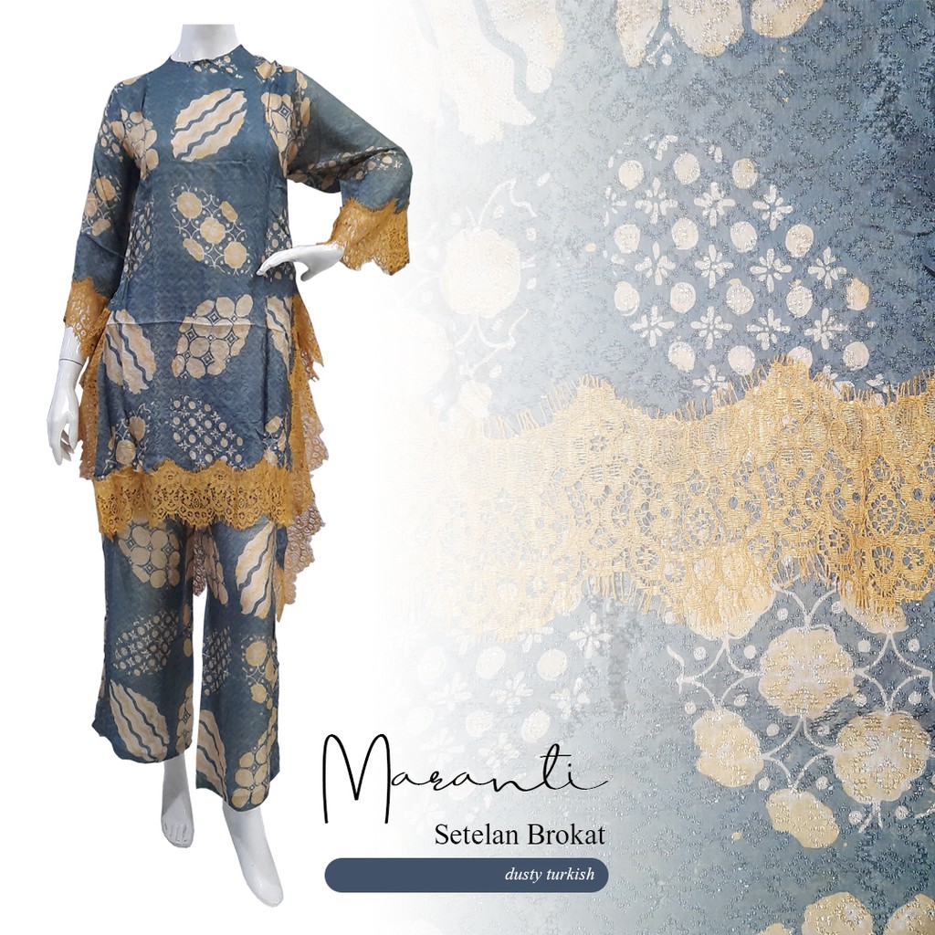 Setelan Muslim Wanita Maranti by Limru Sallaco / Set Tunik + Kulot Batik Dobby